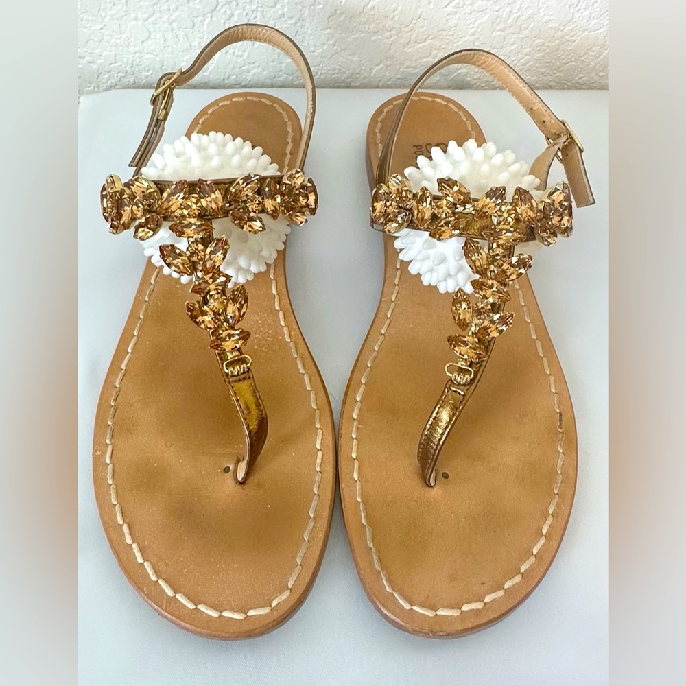 Safari Positano Vero Cuoio Embellished w/ Bronzed Swarovski, Size 38